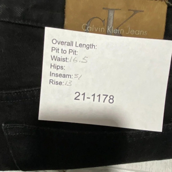 Vintage Calvin Klein High Rise Jeans Black Mexico Women's 15/30 - Picture 6 of 6